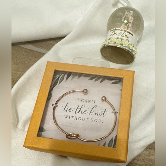 Mrs. Off white sweatshirt, koozie, bracelet,and ornament. For a bride! - Picture 3 of 4